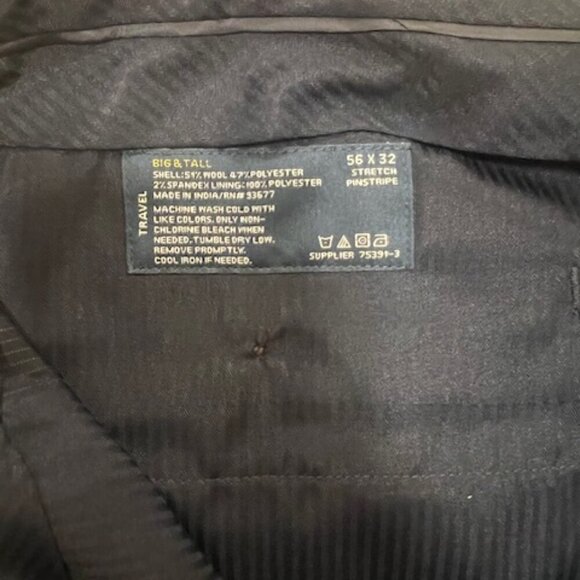 NWT Stafford Stretch Pinstripe Travel Pants big & tall 56X32 - Picture 8 of 8